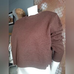 Nwt Zara Milk Chocolate Brown Women's Cropped Sweater